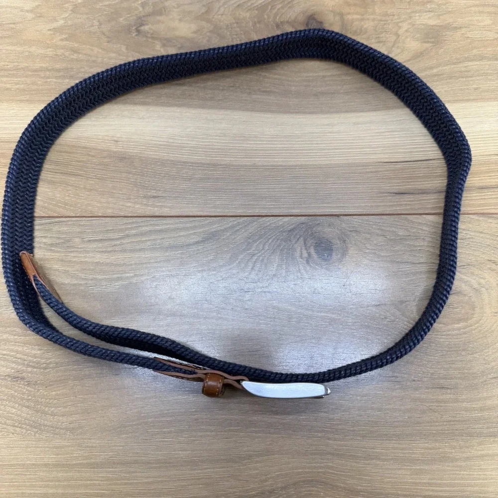 Peter Millar Golf Mens Belt Size 40 Navy Blue Crafted Woven Stretch Belt